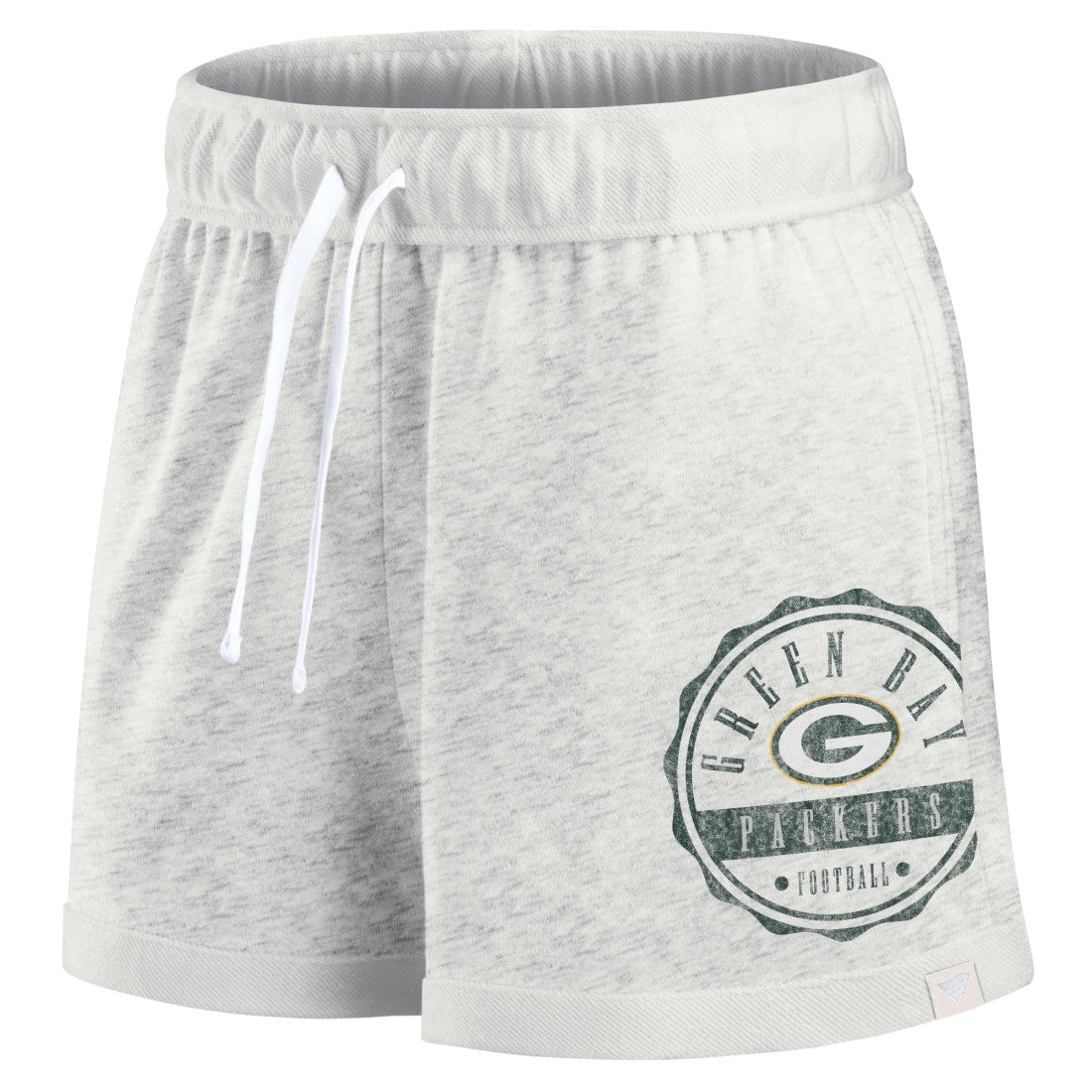 Green Bay Packers Women's Vintage Badge Shorts - Oatmeal - Fanatics