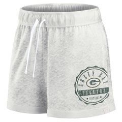 Green Bay Packers Women's Vintage Badge Shorts - Oatmeal - Fanatics