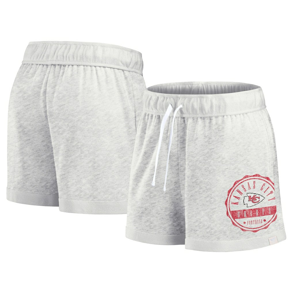 Kansas City Chiefs Women's Vintage Badge Shorts - Oatmeal - Fanatics