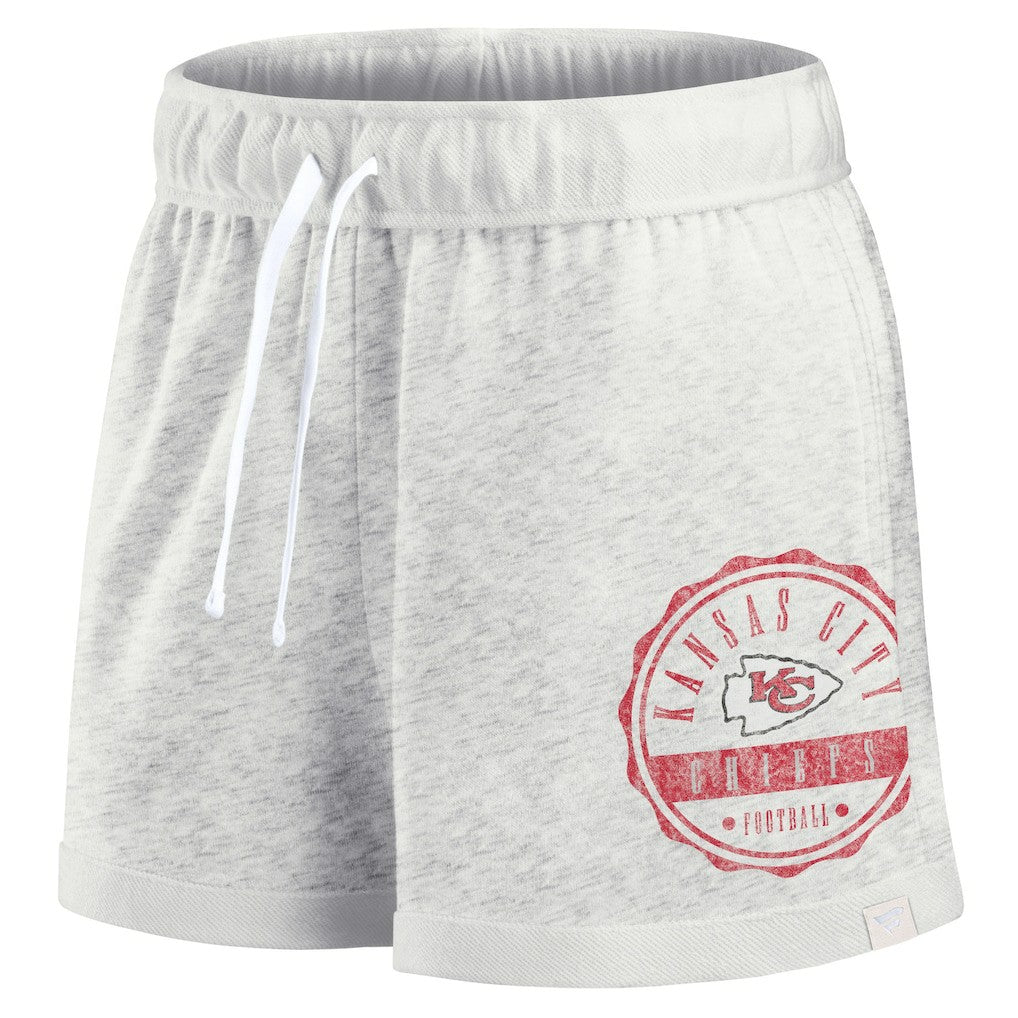 Kansas City Chiefs Women's Vintage Badge Shorts - Oatmeal - Fanatics