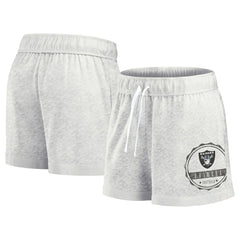 Las Vegas Raiders Women's Vintage Badge Shorts - Oatmeal - Fanatics
