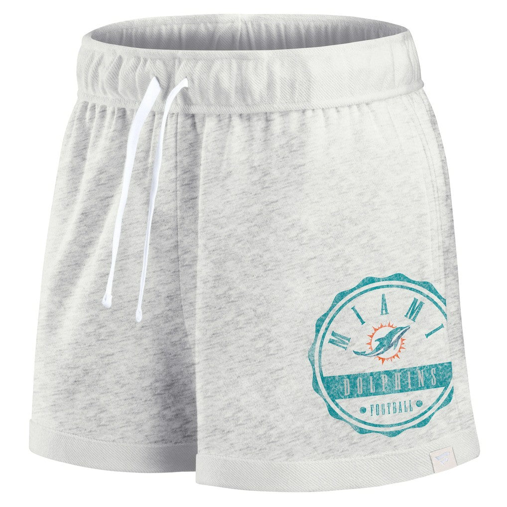 Miami Dolphins Women's Vintage Badge Shorts - Oatmeal - Fanatics