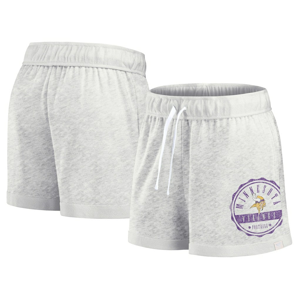 Minnesota Vikings Women's Vintage Badge Shorts - Oatmeal - Fanatics