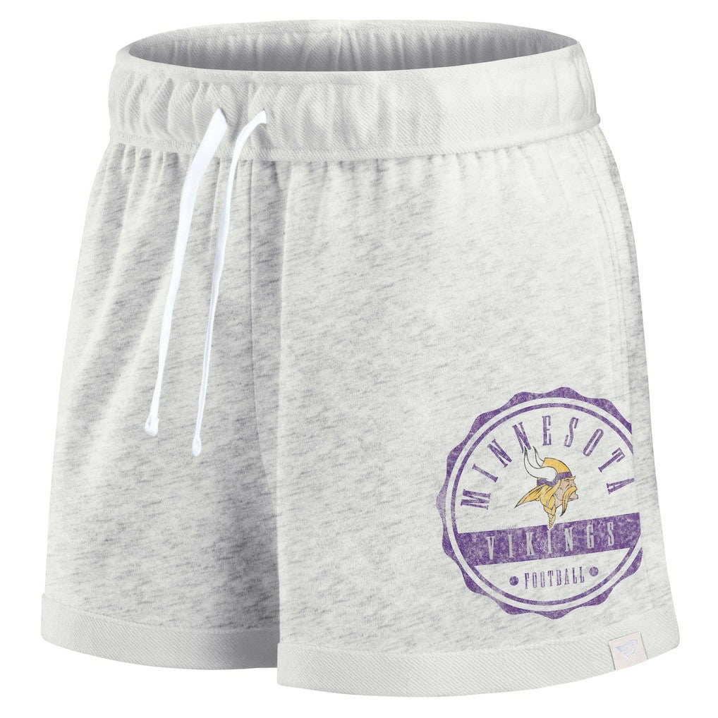 Minnesota Vikings Women's Vintage Badge Shorts - Oatmeal - Fanatics