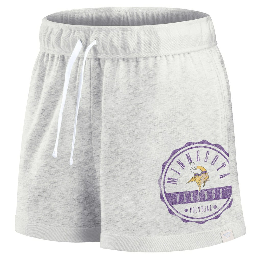 Minnesota Vikings Women's Vintage Badge Shorts - Oatmeal - Fanatics