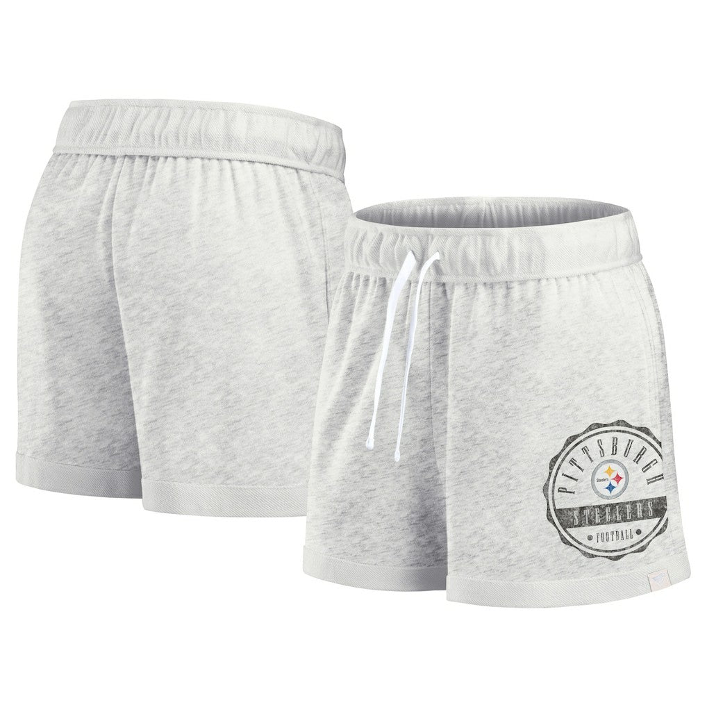 Pittsburgh Steelers Women's Vintage Badge Shorts - Oatmeal - Fanatics