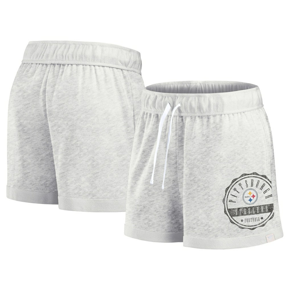 Pittsburgh Steelers Women's Vintage Badge Shorts - Oatmeal - Fanatics
