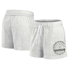 Pittsburgh Steelers Women's Vintage Badge Shorts - Oatmeal - Fanatics