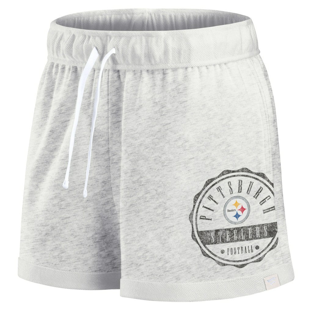 Pittsburgh Steelers Women's Vintage Badge Shorts - Oatmeal - Fanatics
