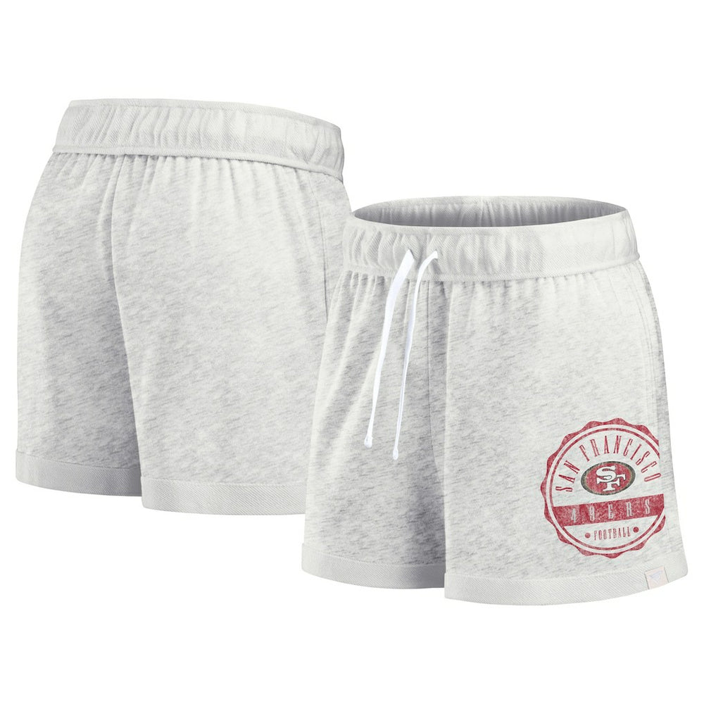 San Francisco 49ers Women's Vintage Badge Shorts - Oatmeal - Fanatics