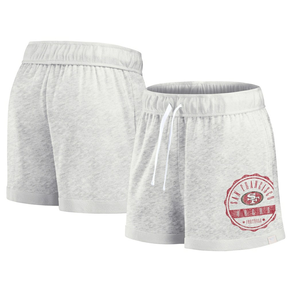San Francisco 49ers Women's Vintage Badge Shorts - Oatmeal - Fanatics