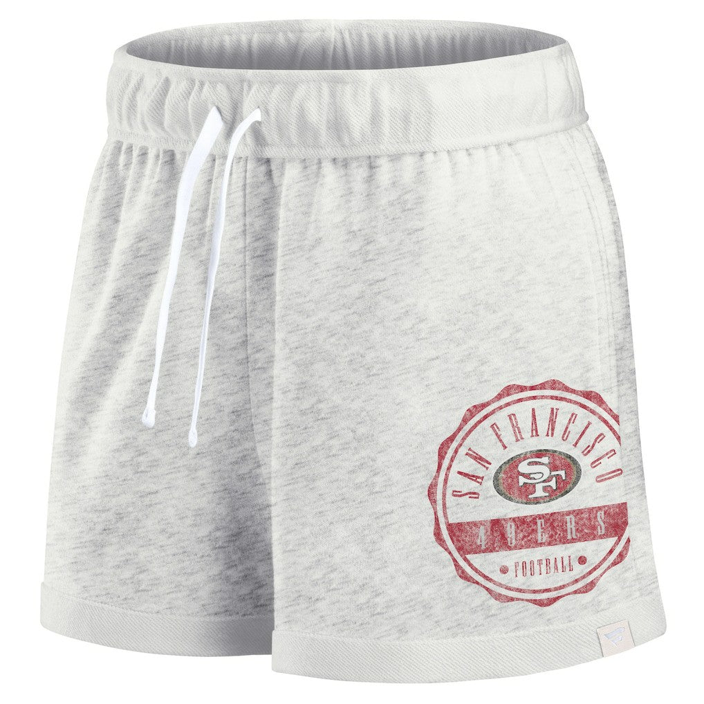 San Francisco 49ers Women's Vintage Badge Shorts - Oatmeal - Fanatics