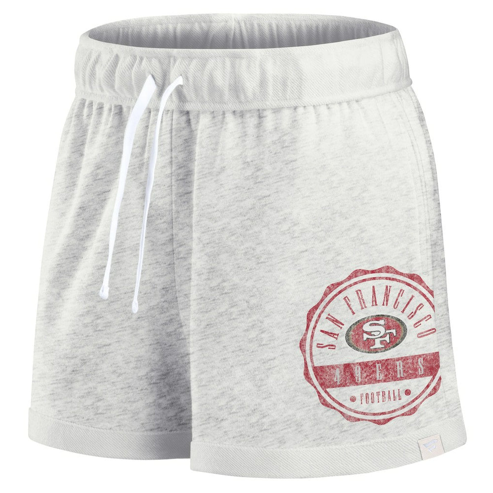 San Francisco 49ers Women's Vintage Badge Shorts - Oatmeal - Fanatics