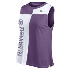 Baltimore Ravens FanaticsWomen's Script Color Block Tank Top - Purple/White - Fanatics