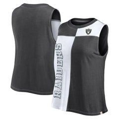 Las Vegas Raiders FanaticsWomen's Script Color Block Tank Top - Black/White - Fanatics