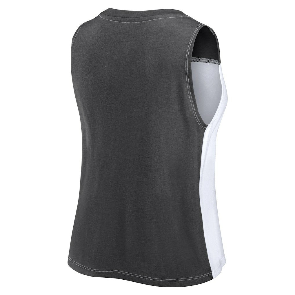 Las Vegas Raiders FanaticsWomen's Script Color Block Tank Top - Black/White - Fanatics