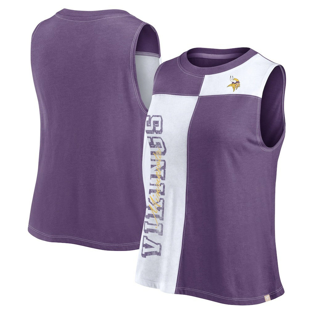 Minnesota Vikings FanaticsWomen's Script Color Block Tank Top - Purple/White - Fanatics
