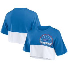 Buffalo Bills Women's Boxy Color Split Cropped T-Shirt - Royal/White - Fanatics