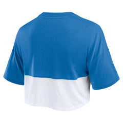 Buffalo Bills Women's Boxy Color Split Cropped T-Shirt - Royal/White - Fanatics