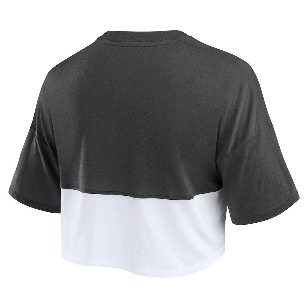 Cincinnati Bengals Women's Boxy Color Split Cropped T-Shirt - Black/White - Fanatics