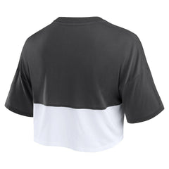 Cincinnati Bengals Women's Boxy Color Split Cropped T-Shirt - Black/White - Fanatics