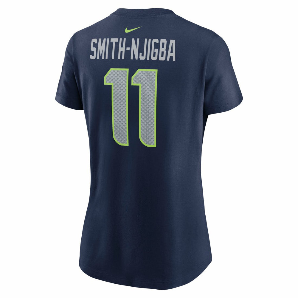 Jaxon Smith-Njigba Seattle Seahawks Women's Super Bowl LX Patch Name & Number T-Shirt - College Navy - Nike