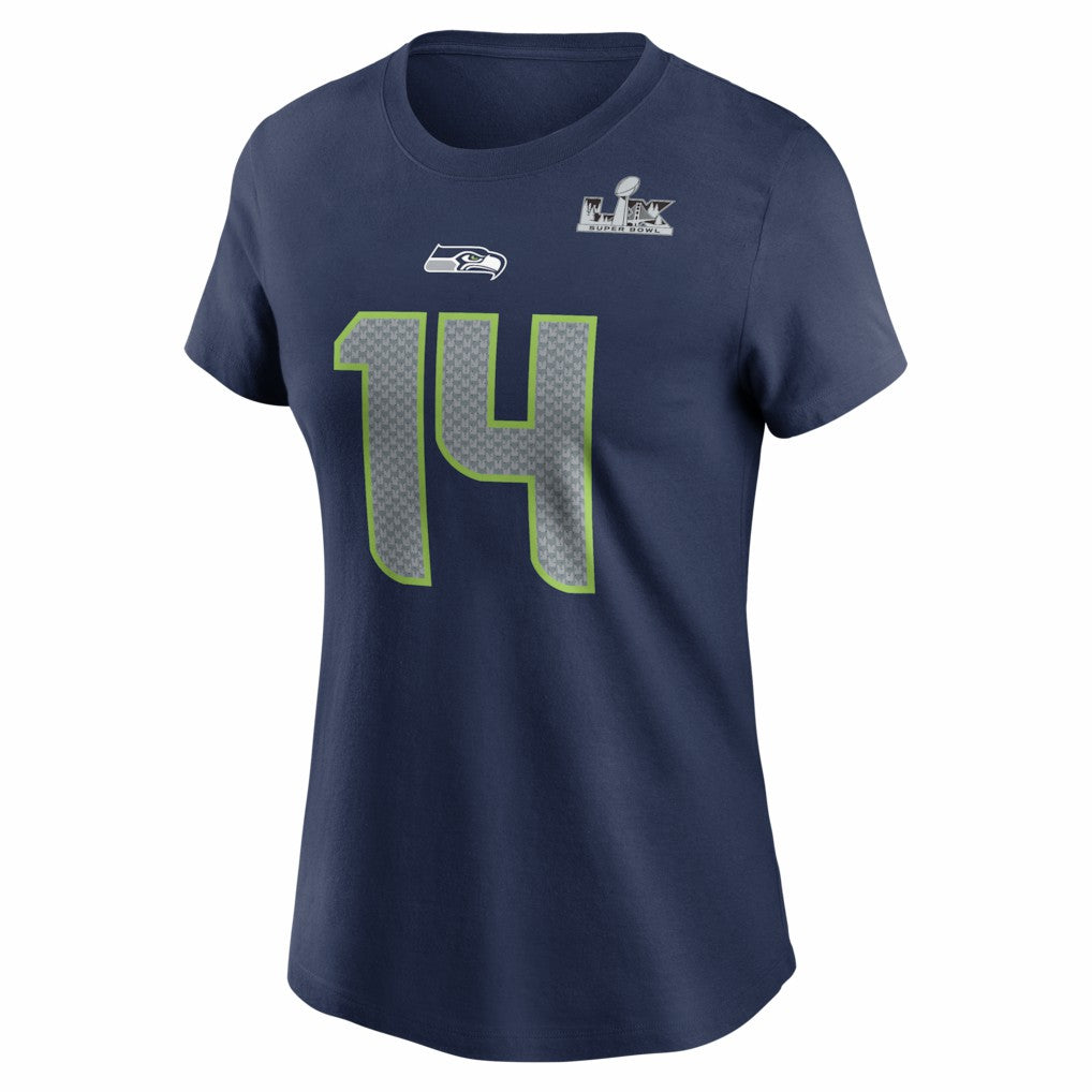 Sam Darnold Seattle Seahawks Women's Super Bowl LX Patch Name & Number T-Shirt - College Navy - Nike