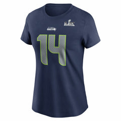 Sam Darnold Seattle Seahawks Women's Super Bowl LX Patch Name & Number T-Shirt - College Navy - Nike