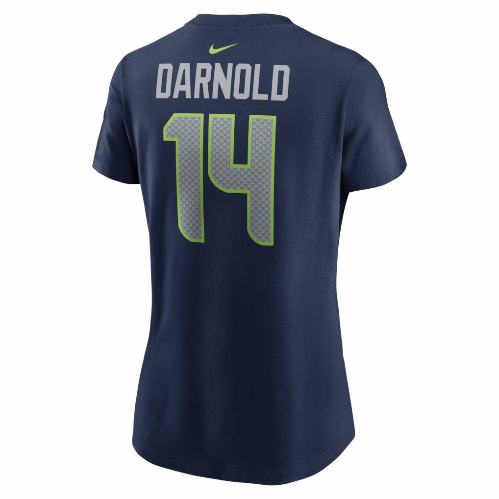 Sam Darnold Seattle Seahawks Women's Super Bowl LX Patch Name & Number T-Shirt - College Navy - Nike