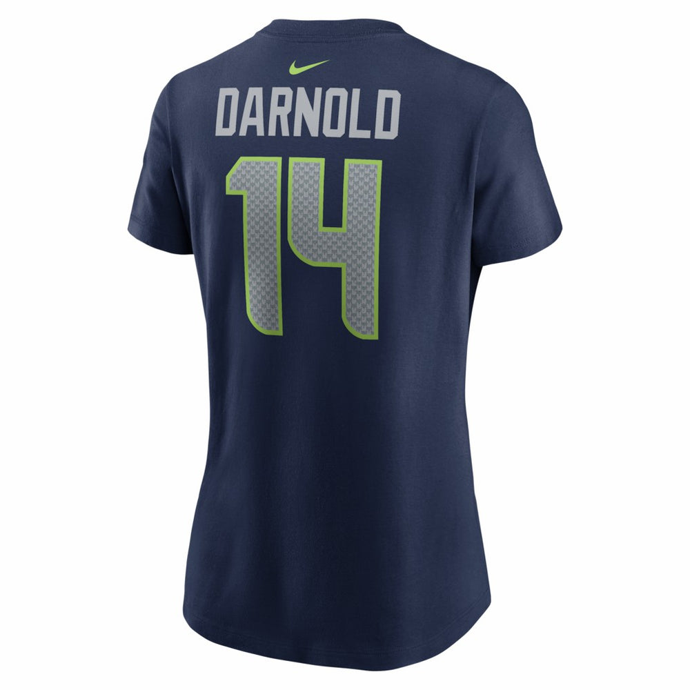 Sam Darnold Seattle Seahawks Women's Super Bowl LX Patch Name & Number T-Shirt - College Navy - Nike