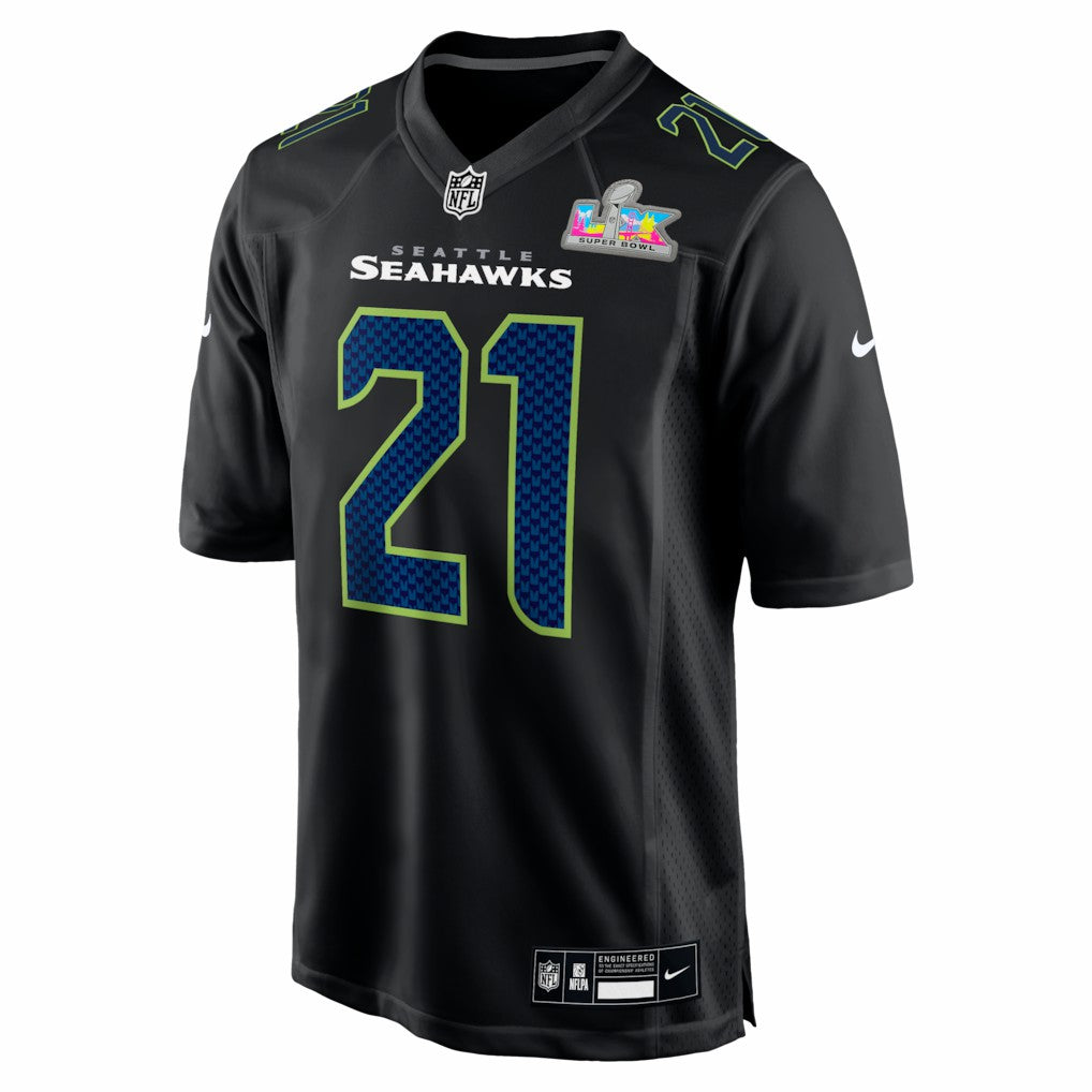 Devon Witherspoon Seattle Seahawks Super Bowl LX Patch Carbon Fashion Game Jersey - Black - Nike