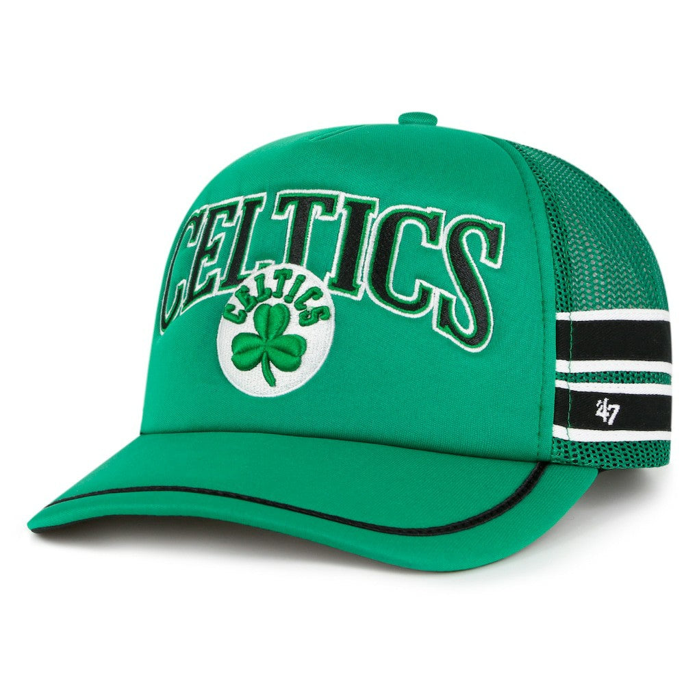 47 brand Boston Celtics '47 Sidebrand Stripes Trucker Adjustable Hat Kelly Green