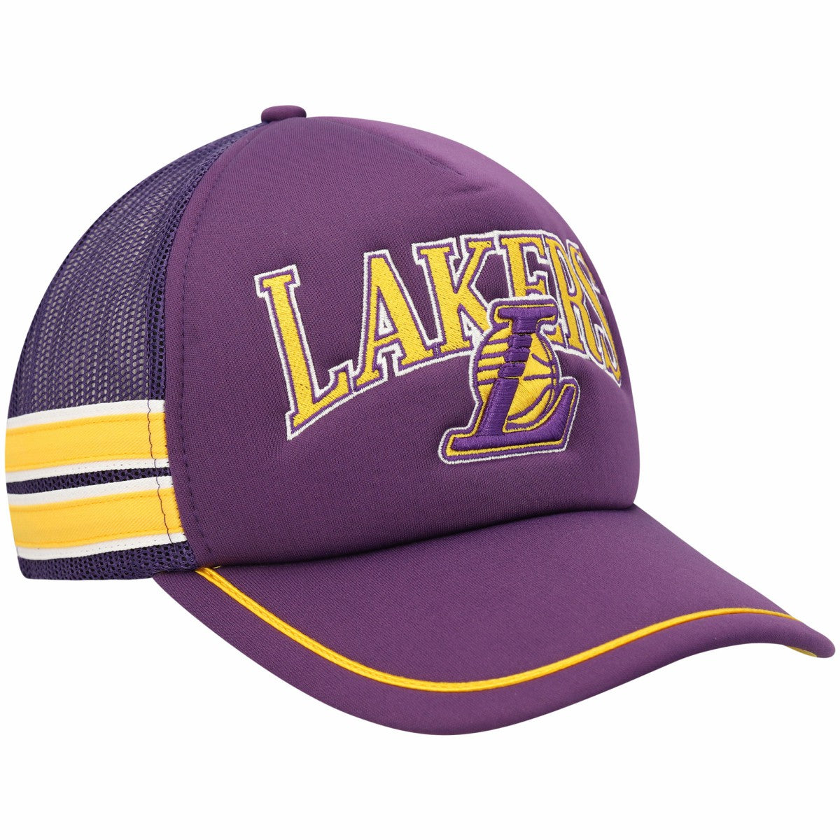 47 brand Los Angeles Lakers '47 Sidebrand Stripes Trucker Adjustable Hat Purple