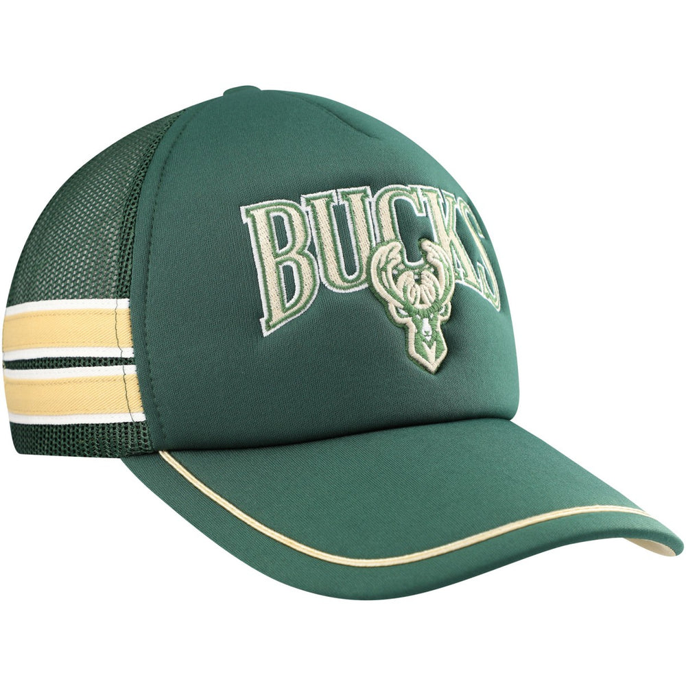 47 brand Milwaukee Bucks '47 Sidebrand Stripes Trucker Adjustable Hat Hunter Green