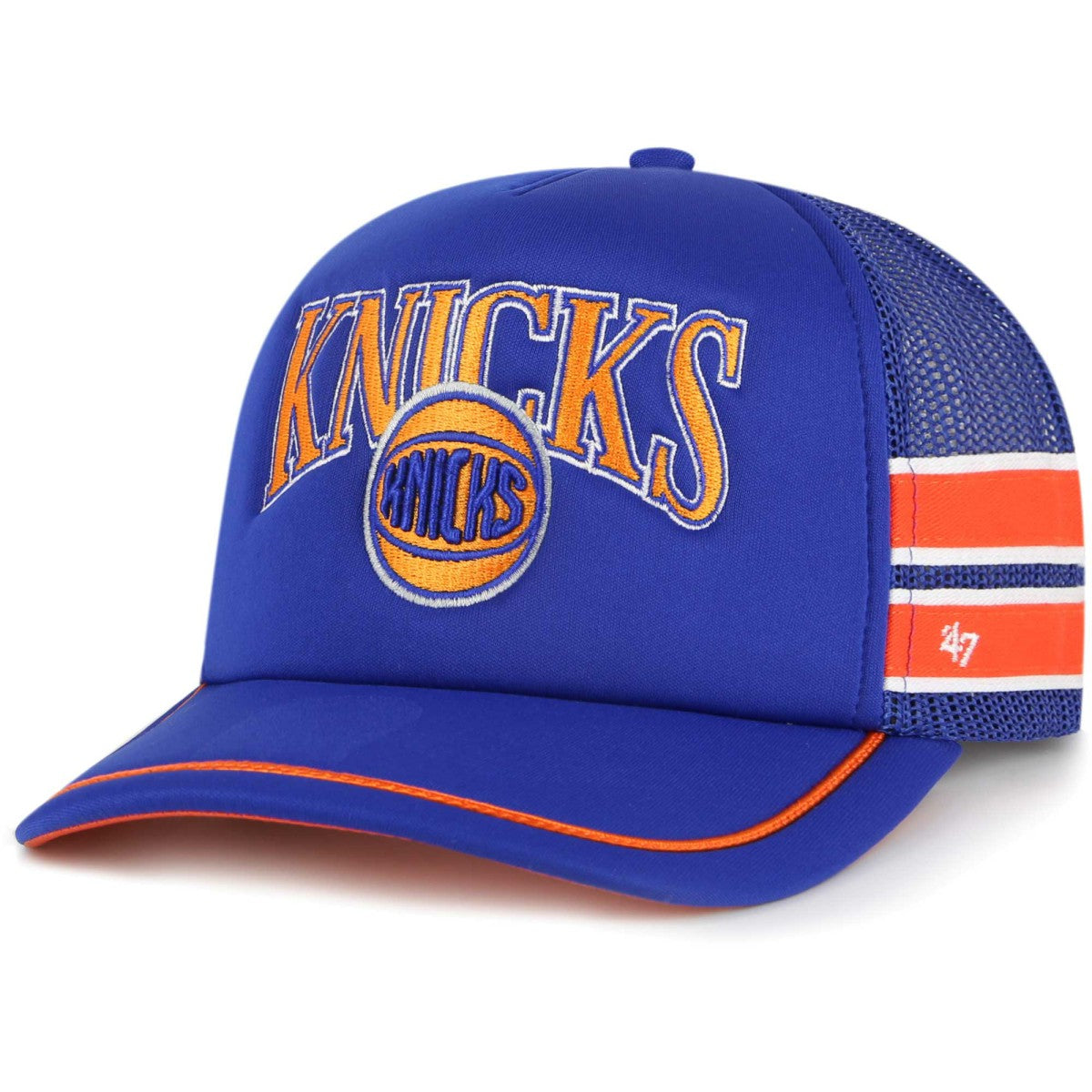 47 brand New York Knicks '47 Sidebrand Stripes Trucker Adjustable Hat Blue