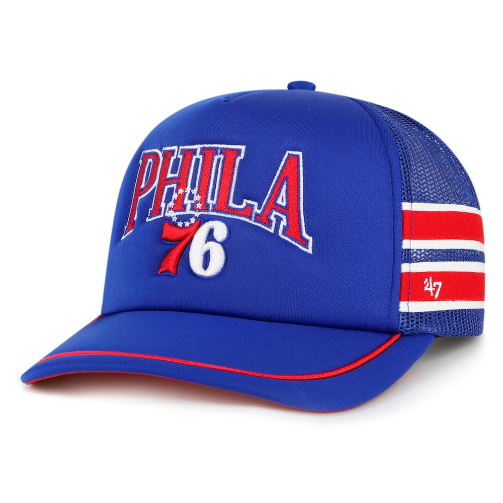 47 brand Philadelphia 76ers '47 Sidebrand Stripes Trucker Adjustable Hat Royal
