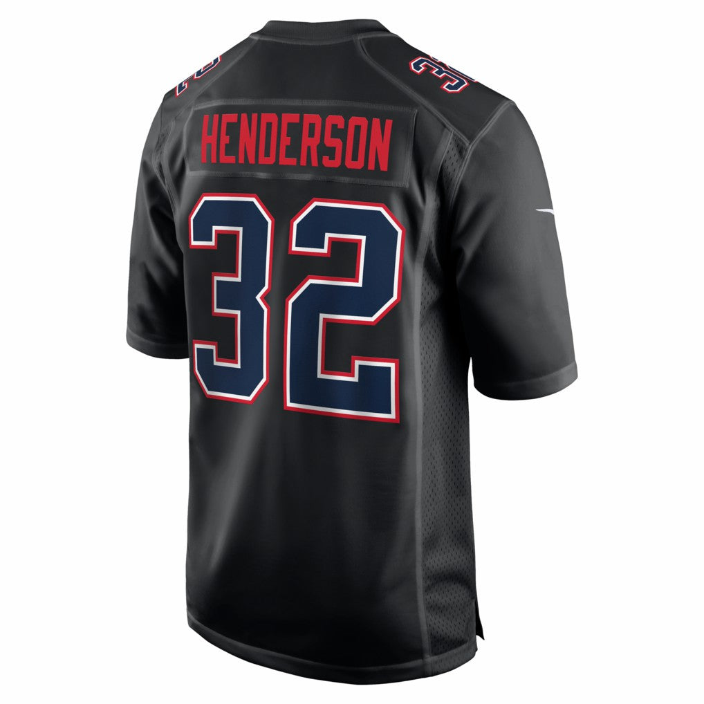 TreVeyon Henderson New England Patriots Super Bowl LX Patch Carbon Fashion Game Jersey - Black - Nike