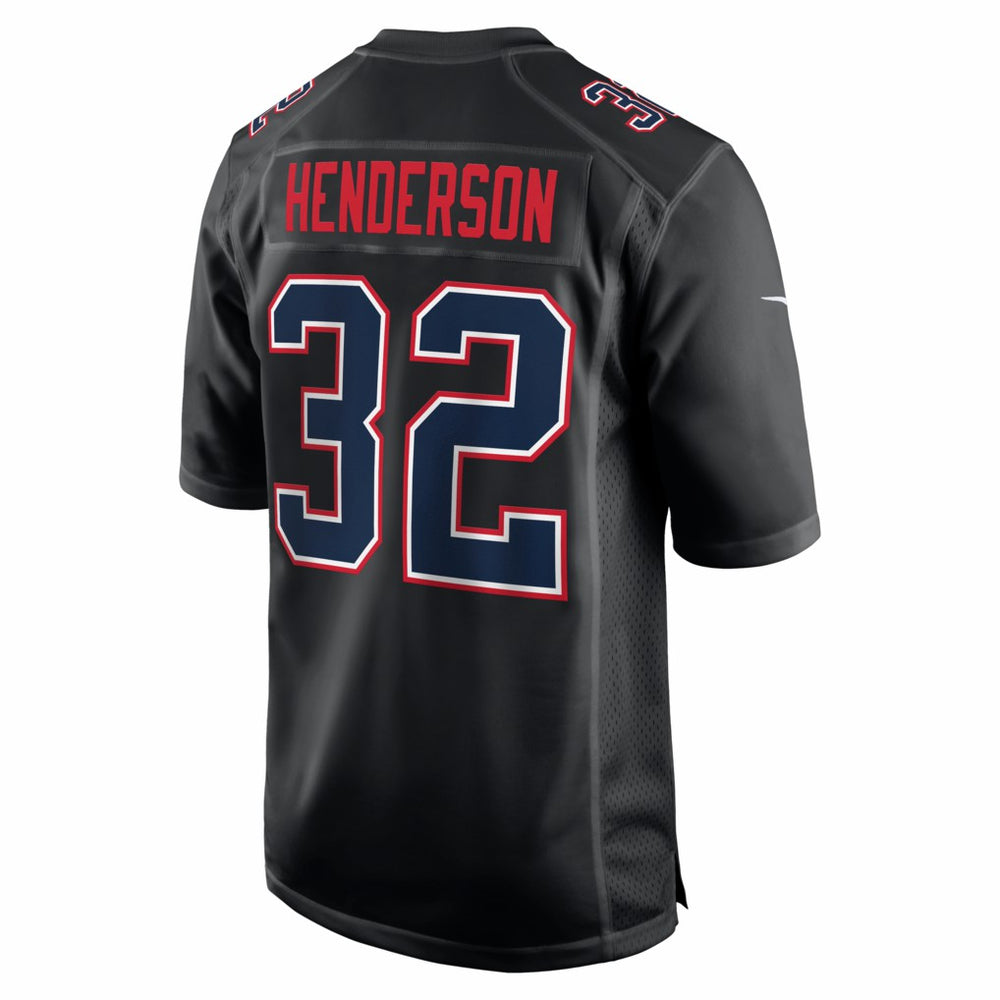 TreVeyon Henderson New England Patriots Super Bowl LX Patch Carbon Fashion Game Jersey - Black - Nike