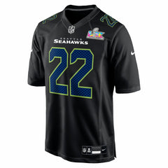 Rashid Shaheed Seattle Seahawks Super Bowl LX Patch Carbon Fashion Game Jersey - Black - Nike