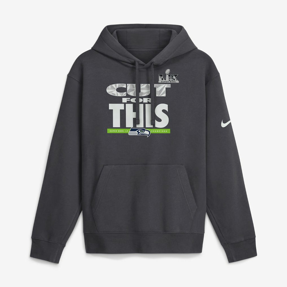Seattle Seahawks Super Bowl LX Champions Pickoff Move Parade Club Fleece Hoodie - Anthracite - Nike
