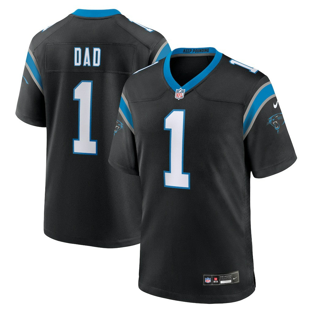 Number 1 Dad Carolina Panthers Game Jersey - Black - Nike