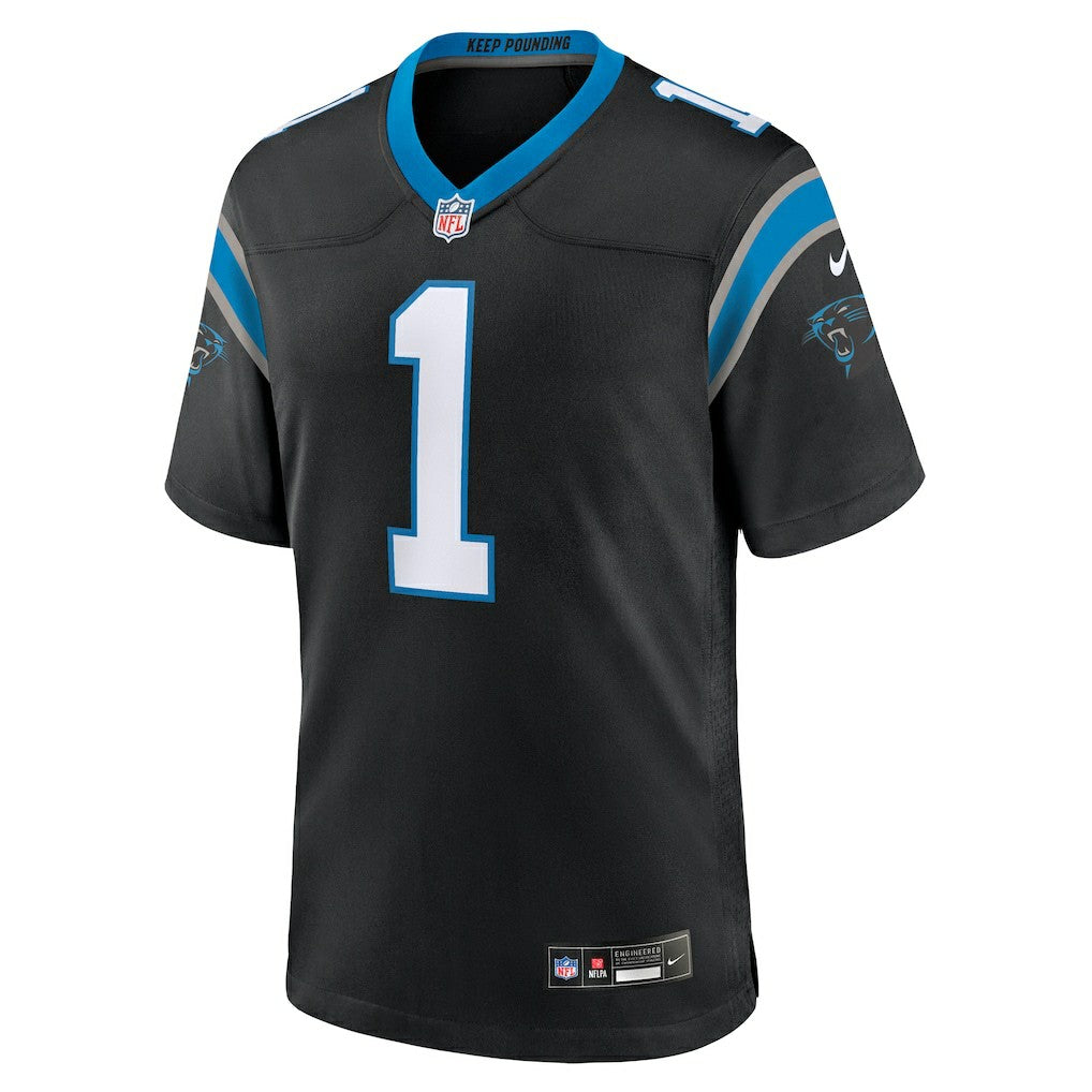 Number 1 Dad Carolina Panthers Game Jersey - Black - Nike