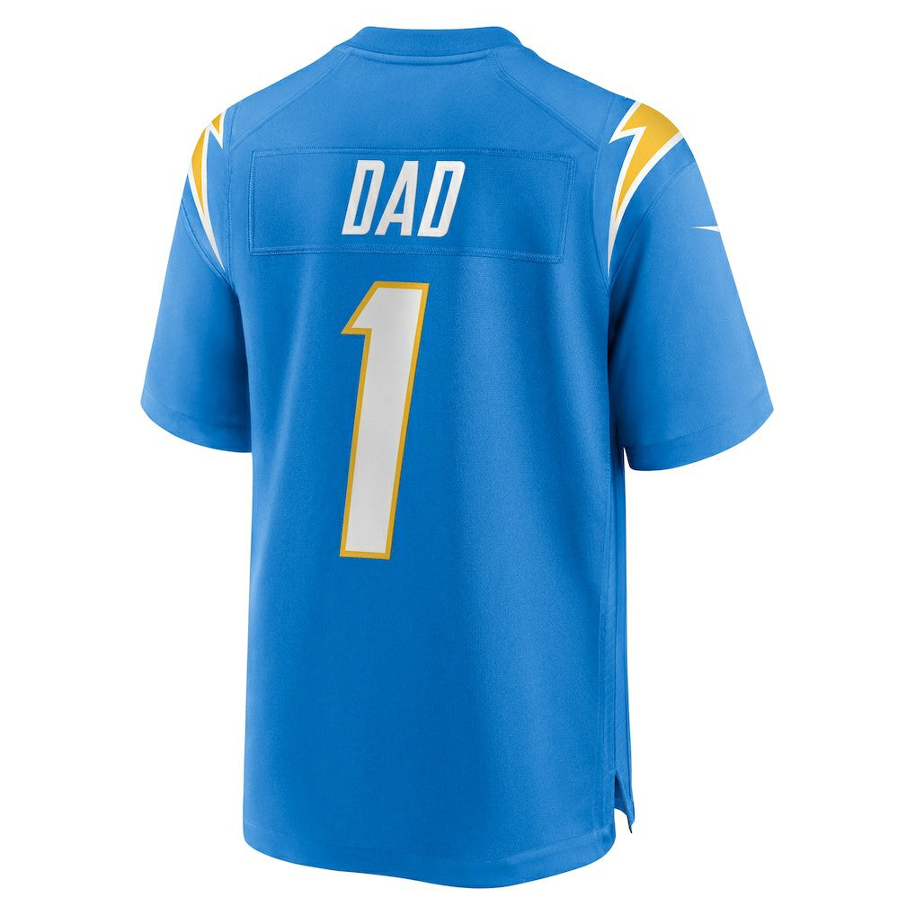 Number 1 Dad Los Angeles Chargers Game Jersey - Powder Blue - Nike