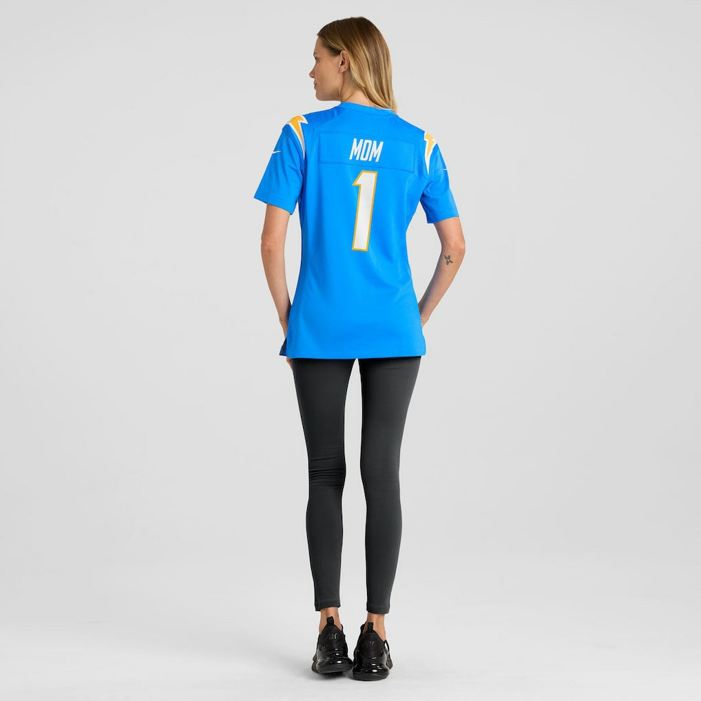 Number 1 Mom Los Angeles Chargers Women's Game Jersey - Powder Blue - Nike