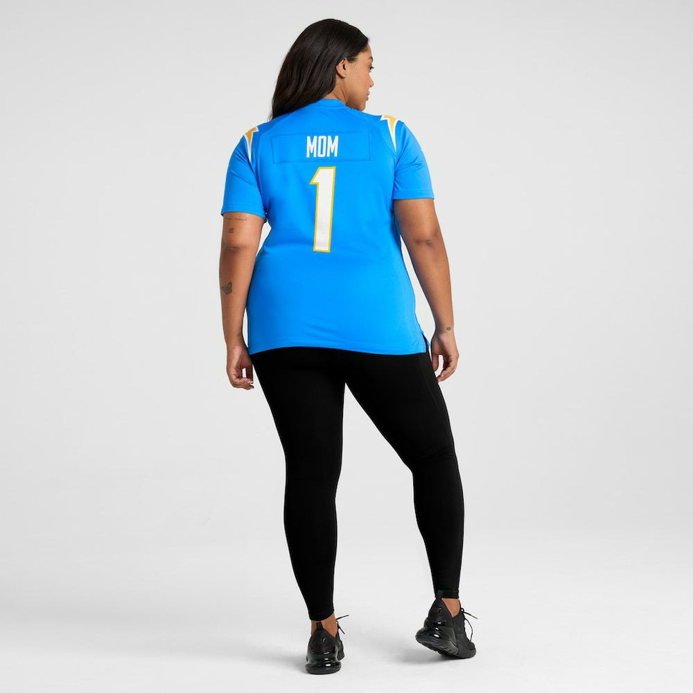 Number 1 Mom Los Angeles Chargers Women's Game Jersey - Powder Blue - Nike