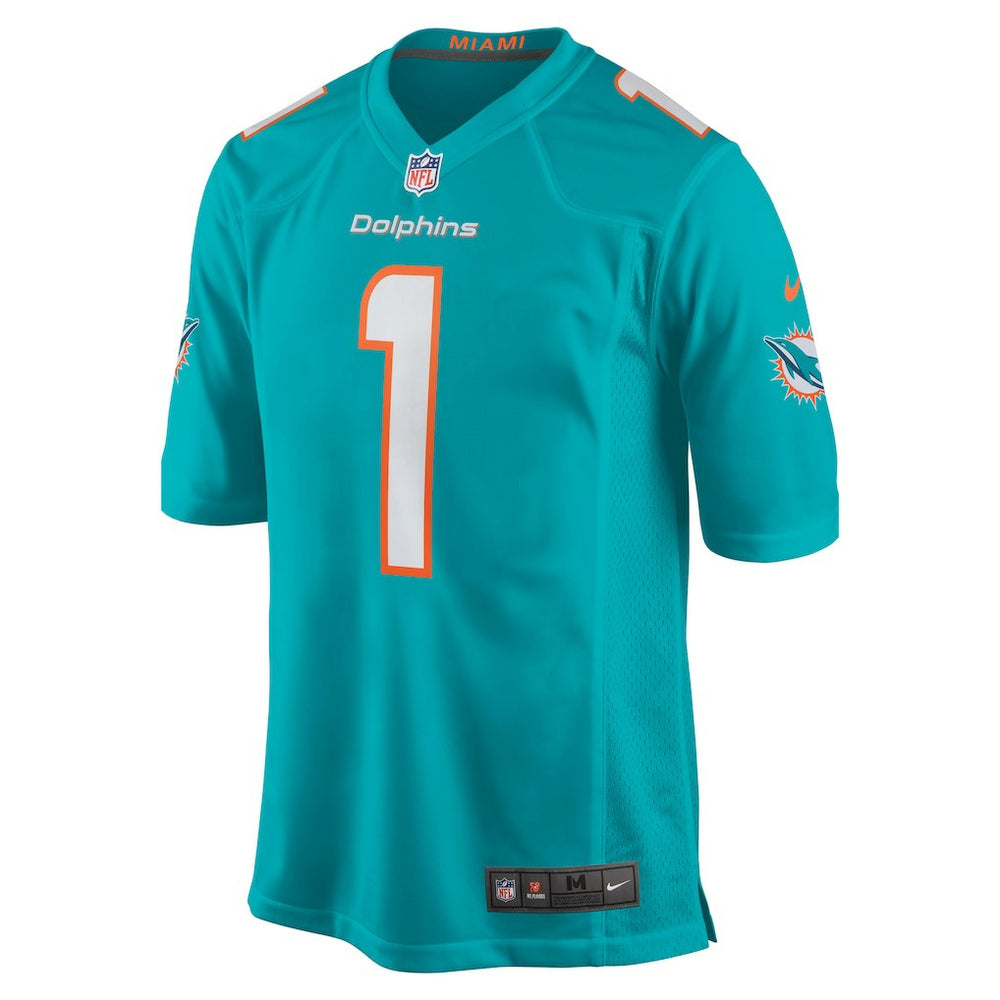 Number 1 Dad Miami Dolphins Game Jersey - Aqua - Nike