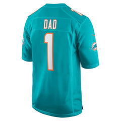 Number 1 Dad Miami Dolphins Game Jersey - Aqua - Nike