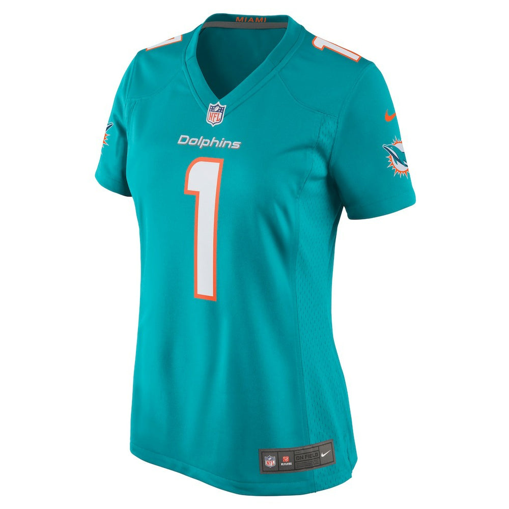 Number 1 Mom Miami Dolphins Women's Game Jersey - Aqua - Nike