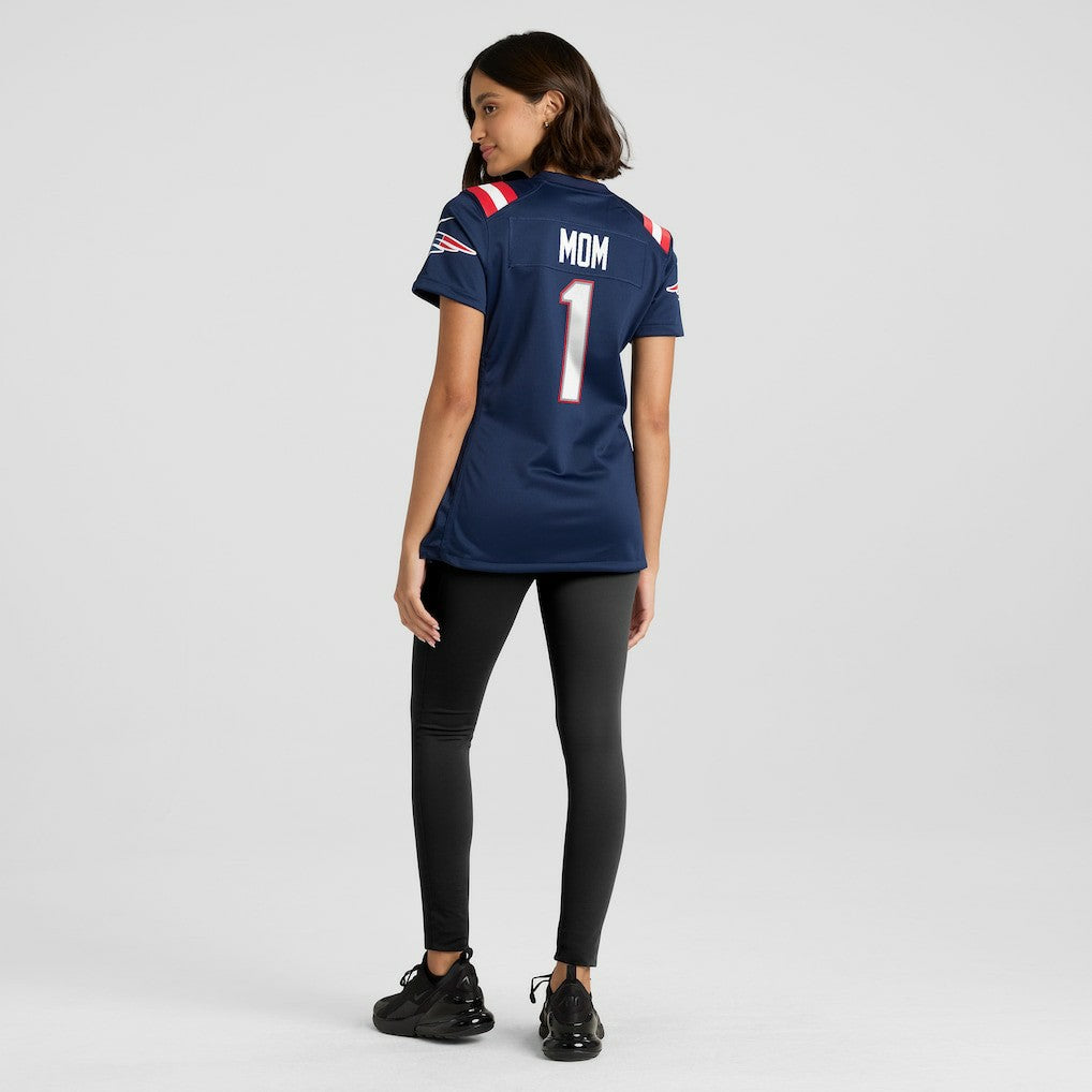Number 1 Mom New England Patriots Women's Game Jersey - Navy - Nike