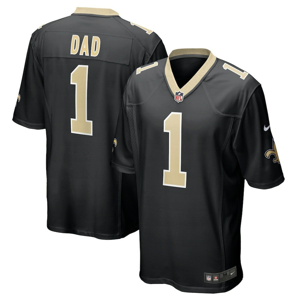 Number 1 Dad New Orleans Saints Game Jersey - Black - Nike